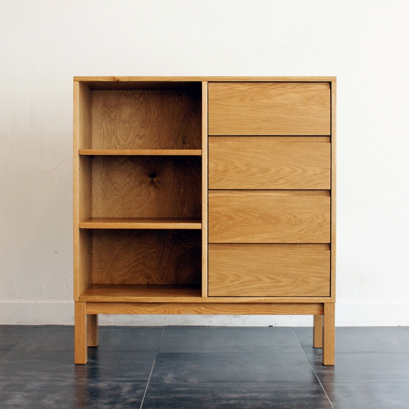 urbanworks modern oak drawer with shelf